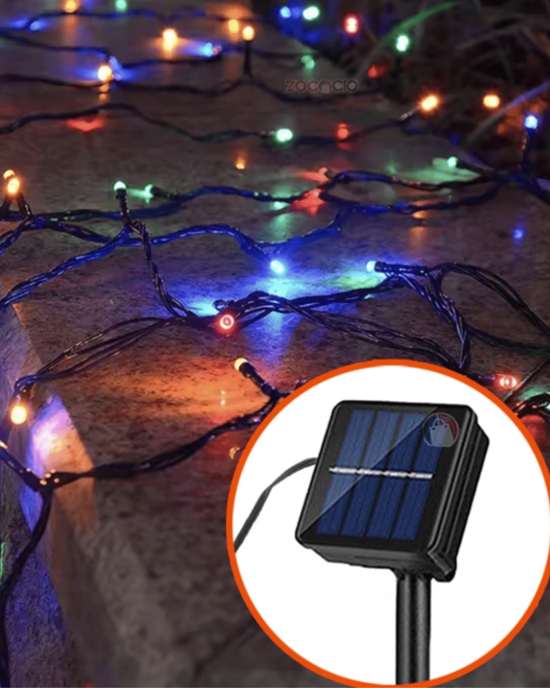 EcoLuz Multicolor - Luces navideñas (Panel Solar)