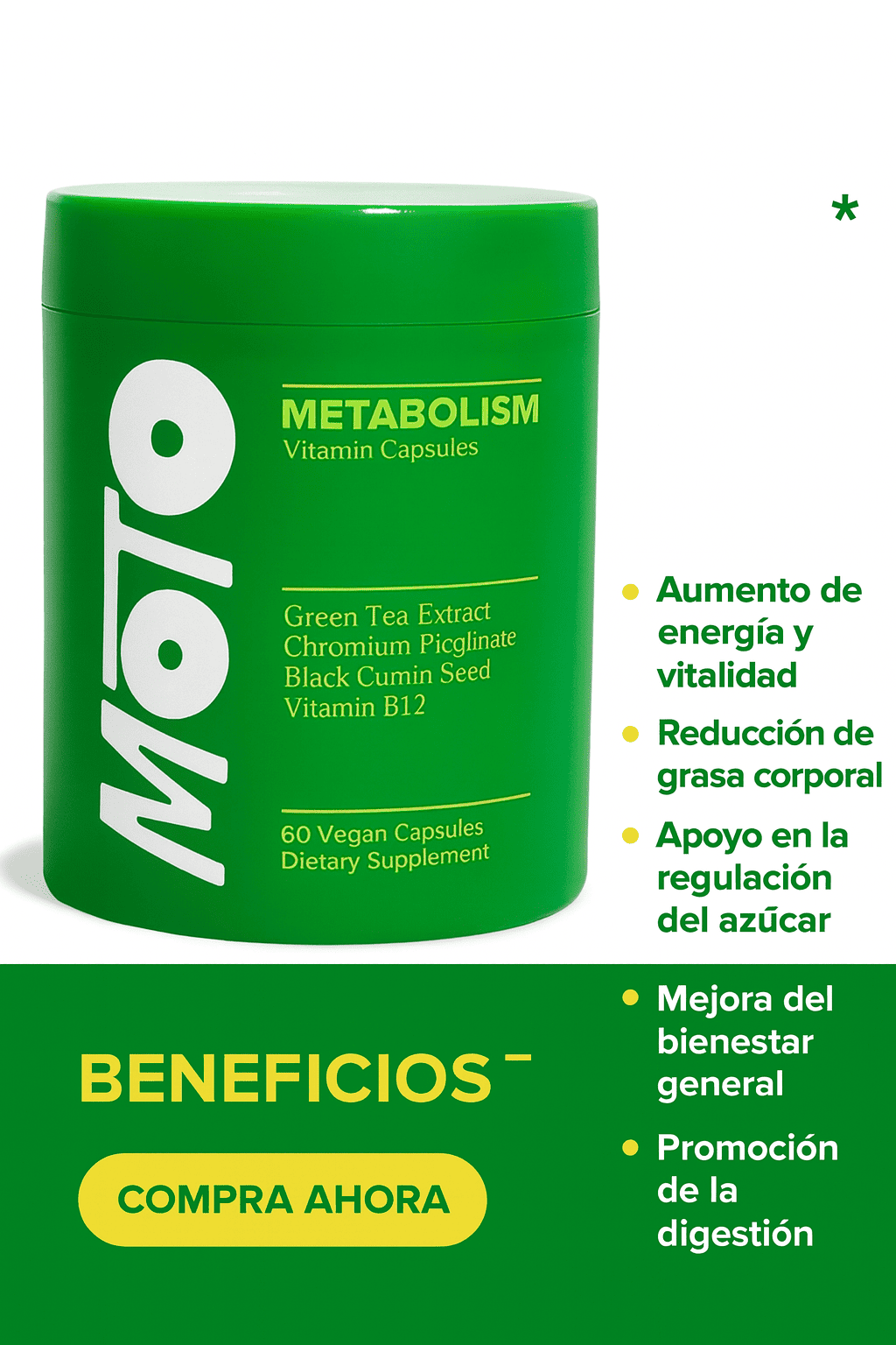 MOTO - Activa tu metabolismo. Mantén tu energía constante.
