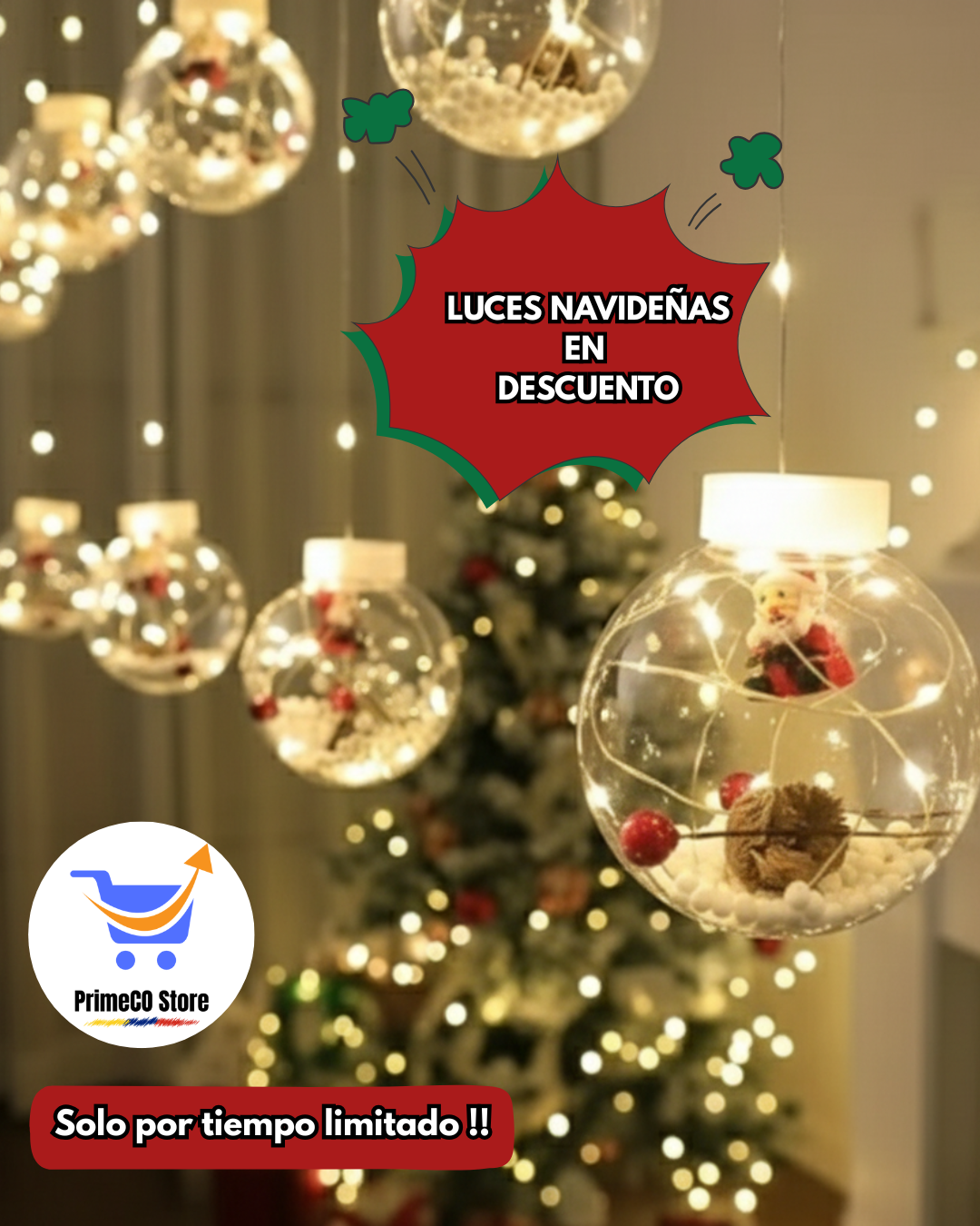 SnowGlow - Esferas Navideña con Luz Interna y Figuras Decorativas