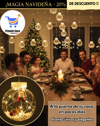 SnowGlow - Esferas Navideña con Luz Interna y Figuras Decorativas