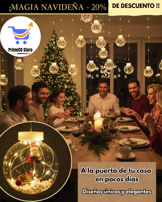 SnowGlow - Esferas Navideña con Luz Interna y Figuras Decorativas
