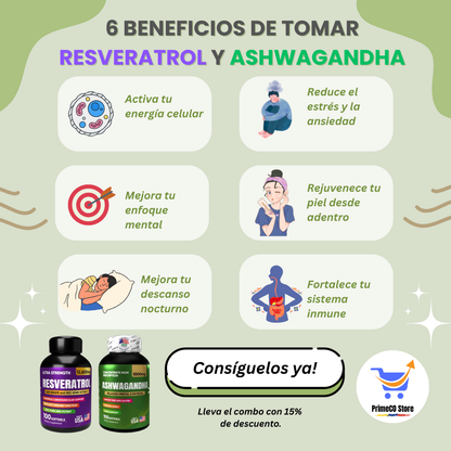 Combo Mente & Cuerpo™ – Resveratrol + Ashwagandha