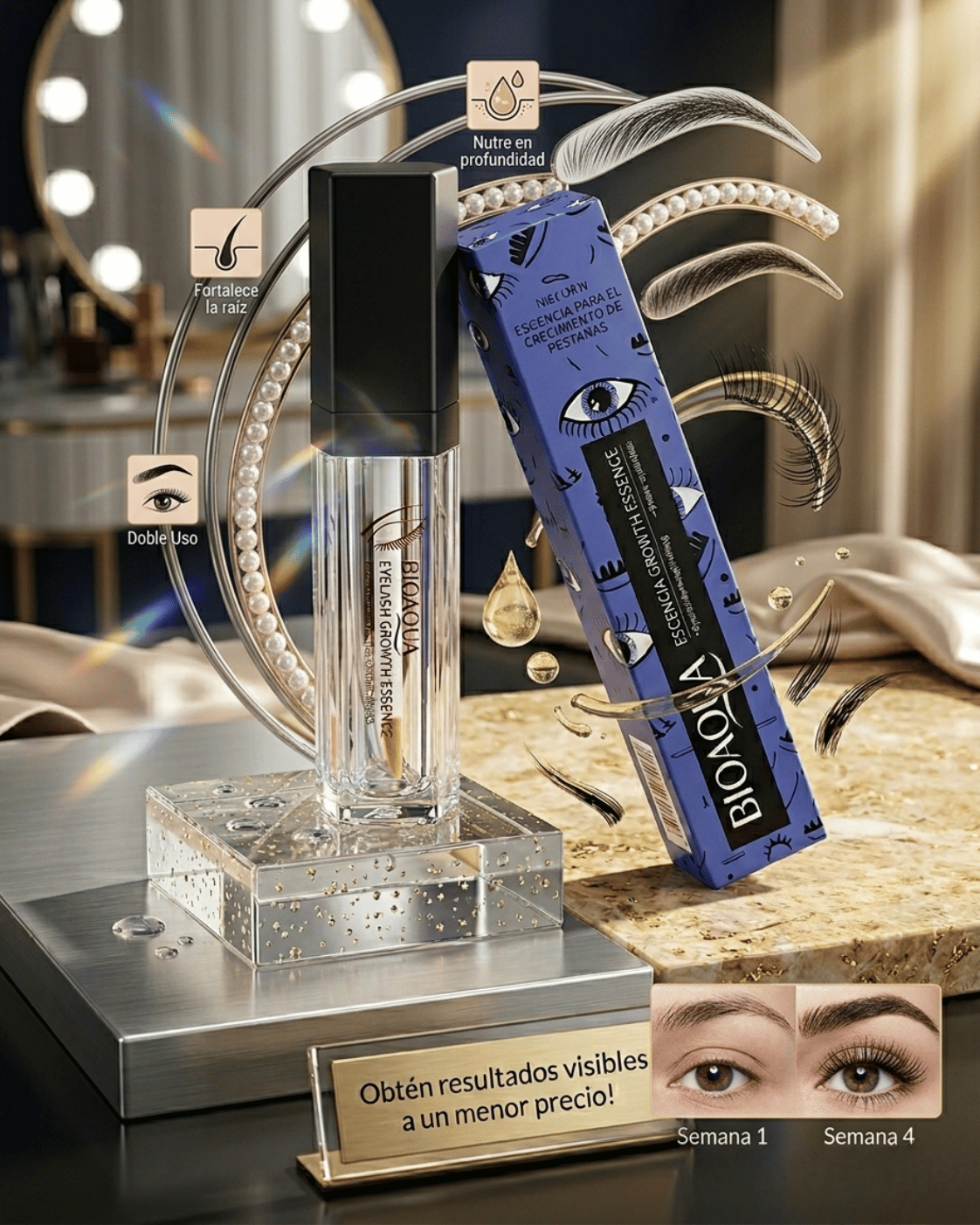 PROMOCION BIOAQUA PESTAÑAS Y CEJAS MÁS FUERTES Y POBLADAS