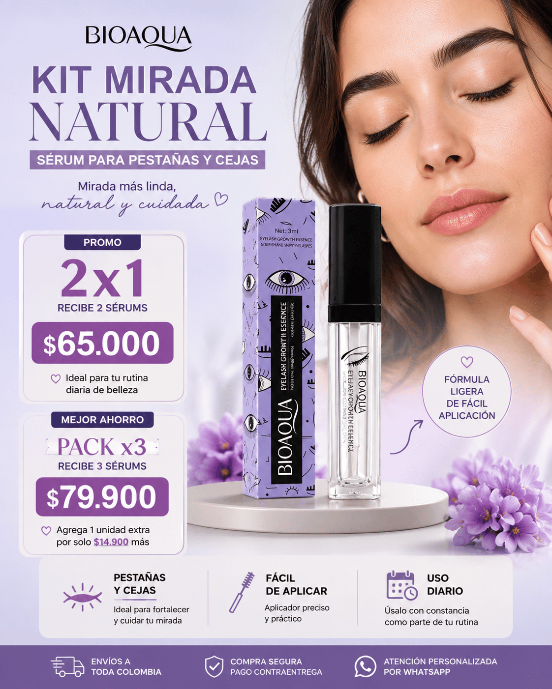 PROMOCION BIOAQUA PESTAÑAS Y CEJAS MÁS FUERTES Y POBLADAS