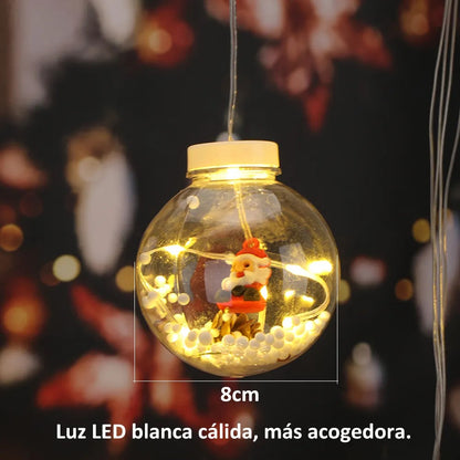 SnowGlow - Esferas Navideña con Luz Interna y Figuras Decorativas