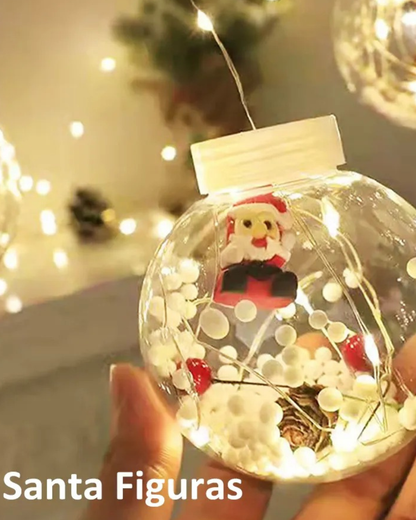 SnowGlow - Esferas Navideña con Luz Interna y Figuras Decorativas