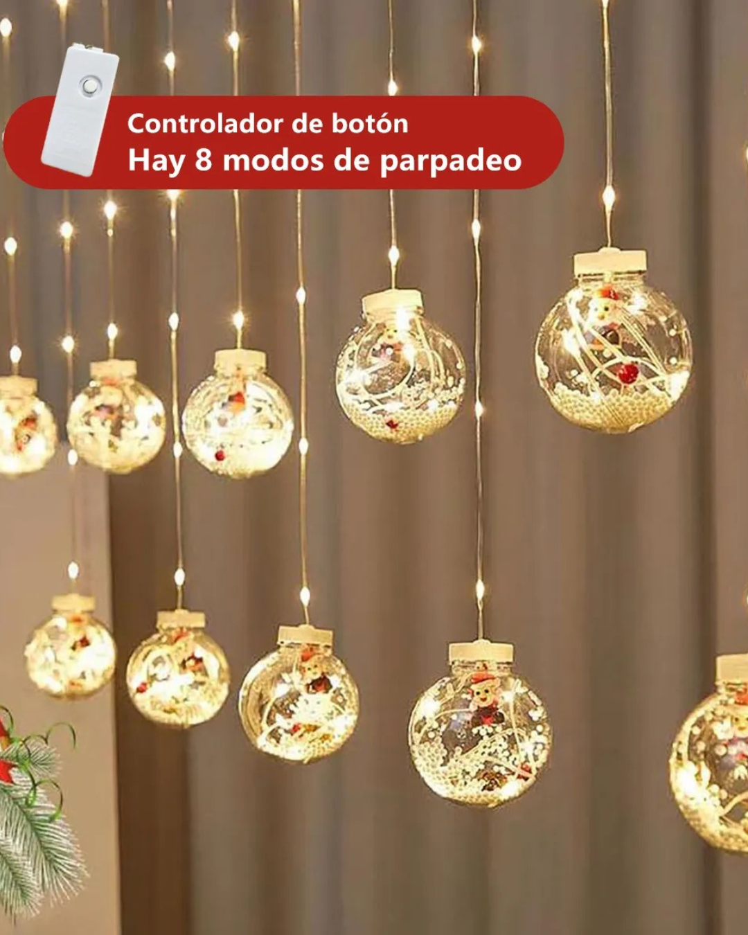 SnowGlow - Esferas Navideña con Luz Interna y Figuras Decorativas